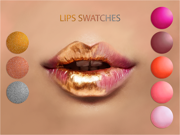Lips Swatches in Photoshop Color Palettes - product preview 2