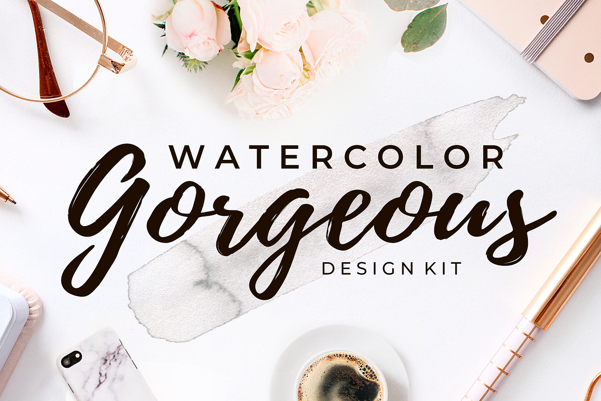 Gorgeous Watercolor Design Kit in Textures - product preview 8