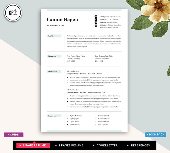 Resume Template for Word in Letter Templates - product preview 1