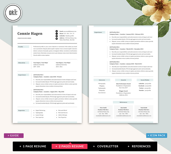 Resume Template for Word in Letter Templates - product preview 2