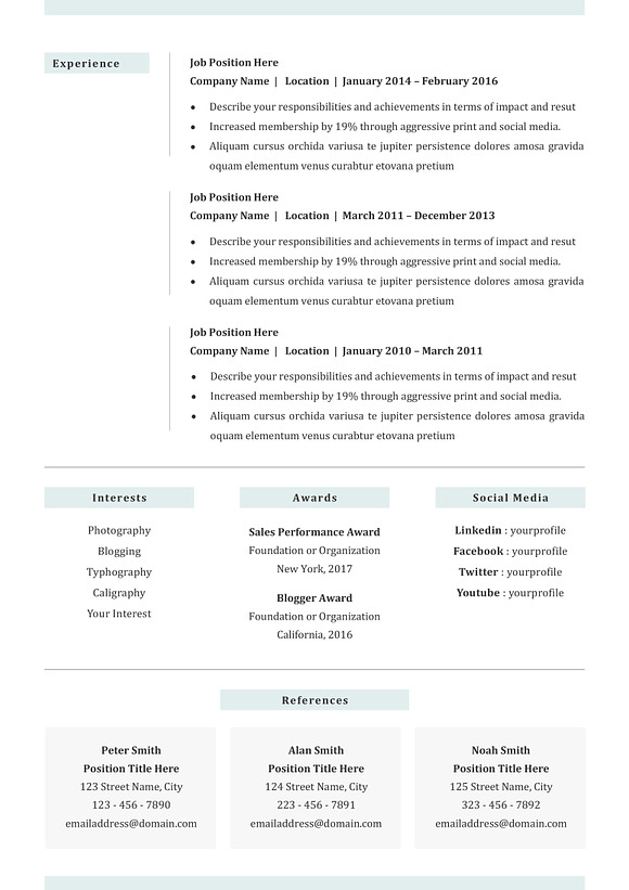 Resume Template for Word in Letter Templates - product preview 6