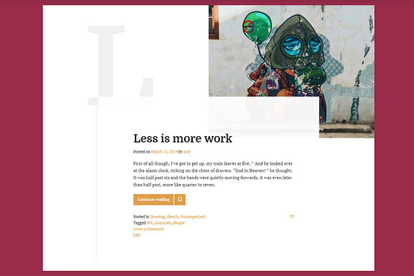 Axle. Personal WordPress theme in WordPress Blog Themes - product preview 1