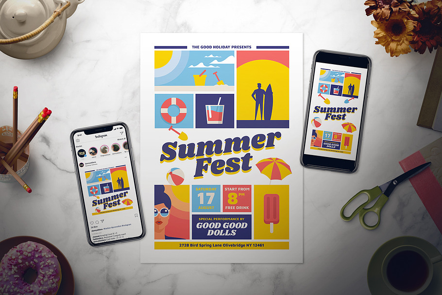 Summer Fest Flyer Set in Flyer Templates - product preview 8