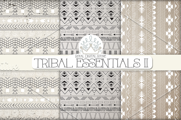 TRIBAL ESSENTIALS II digital paper in Textures - product preview 1