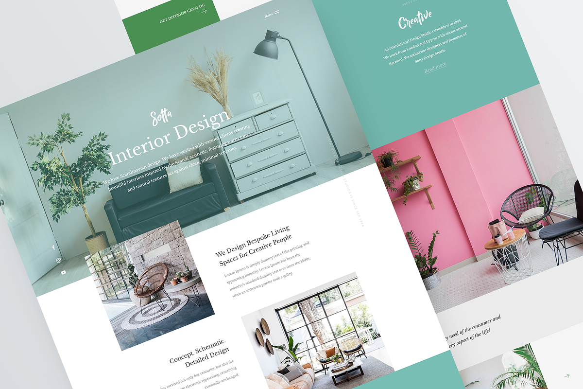 Interior Design Website PSD Template in Landing Page Templates - product preview 8
