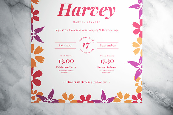 Flower Wedding Suite in Wedding Templates - product preview 4