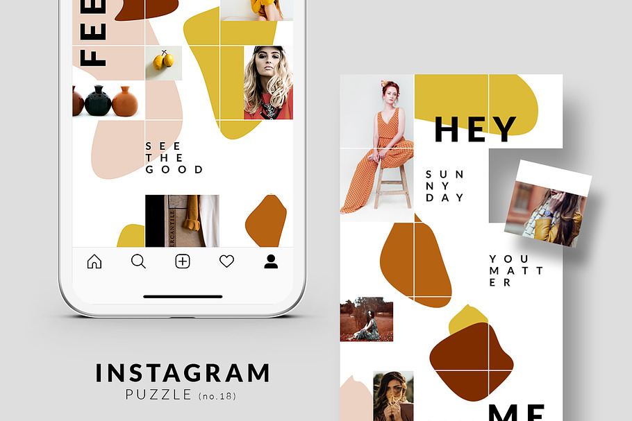 Instagram PUZZLE template - Abstract