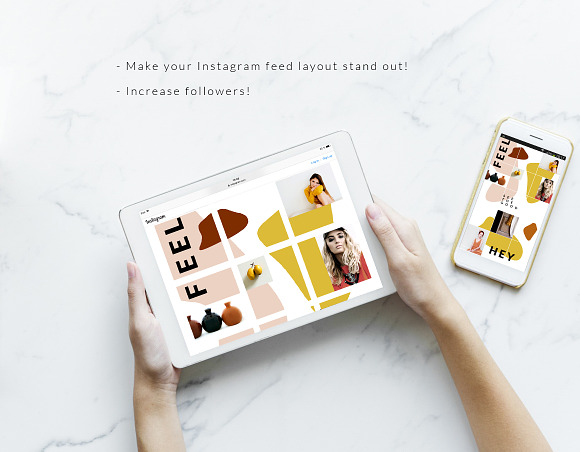 Instagram PUZZLE template - Abstract in Instagram Templates - product preview 3