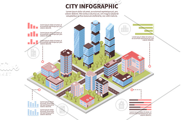 Big City Isometric Set in Illustrations - product preview 1