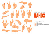 Flat Hand Gestures Set