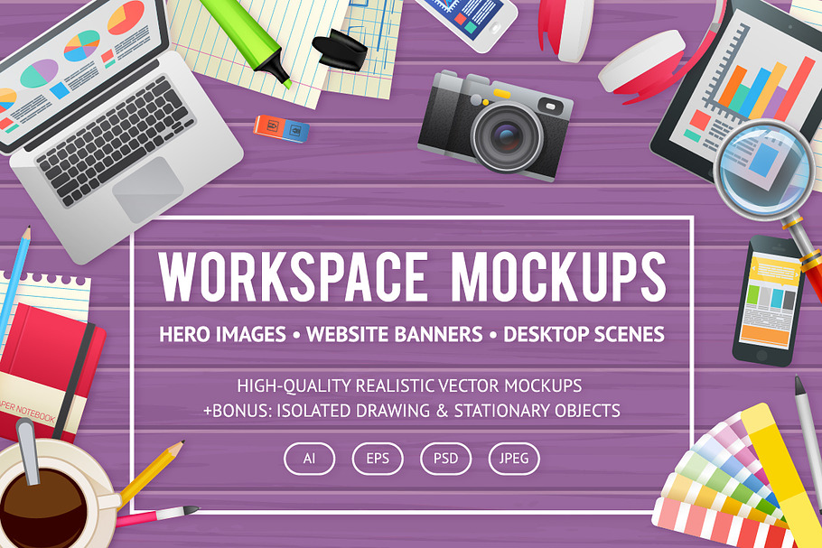 Workspace Mockups & Elements in Mobile & Web Mockups - product preview 8