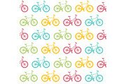 Bike Seamless Pattern White. Vector