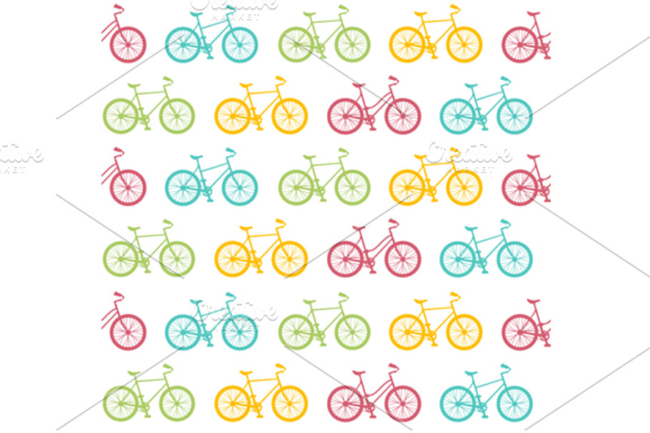 Bike Seamless Pattern White. Vector in Patterns - product preview 8