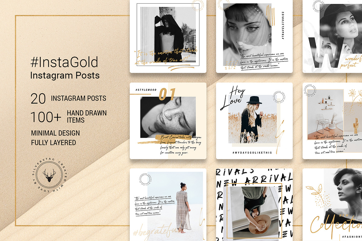 #InstaGold Minimal Instagram Posts in Instagram Templates - product preview 8