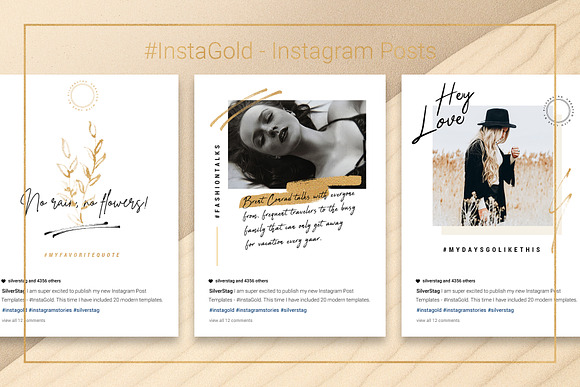 #InstaGold Minimal Instagram Posts in Instagram Templates - product preview 4