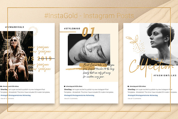 #InstaGold Minimal Instagram Posts in Instagram Templates - product preview 5