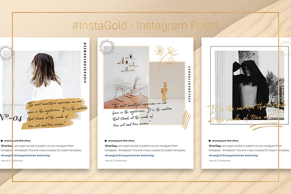 #InstaGold Minimal Instagram Posts in Instagram Templates - product preview 7