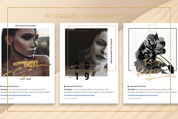 #InstaGold Minimal Instagram Posts in Instagram Templates - product preview 8
