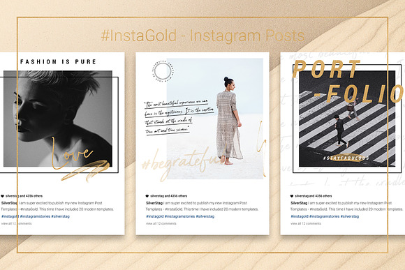 #InstaGold Minimal Instagram Posts in Instagram Templates - product preview 9