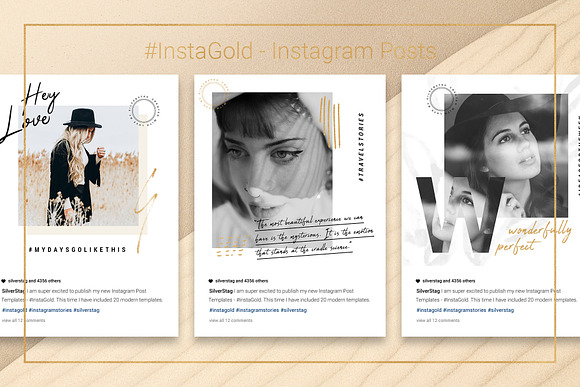 #InstaGold Minimal Instagram Posts in Instagram Templates - product preview 10