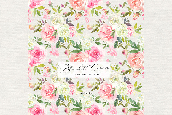 Blush & Cream Watercolor Floral Set in Illustrations - product preview 2