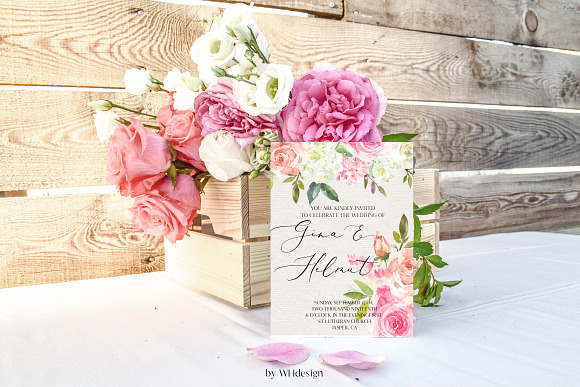 Blush & Cream Watercolor Floral Set in Illustrations - product preview 4