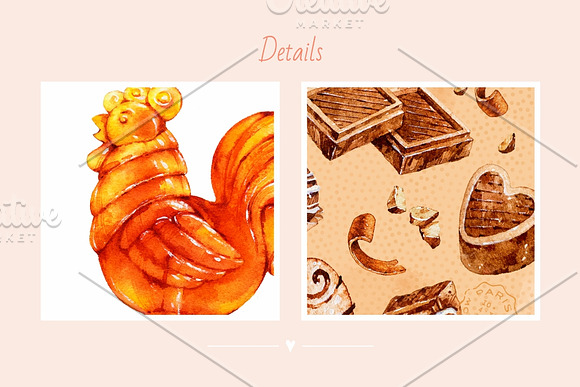 Sweets & Chocolate. Watercolor. in Illustrations - product preview 5
