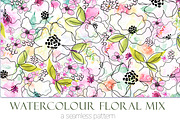 Watercolour Floral Mix Pattern