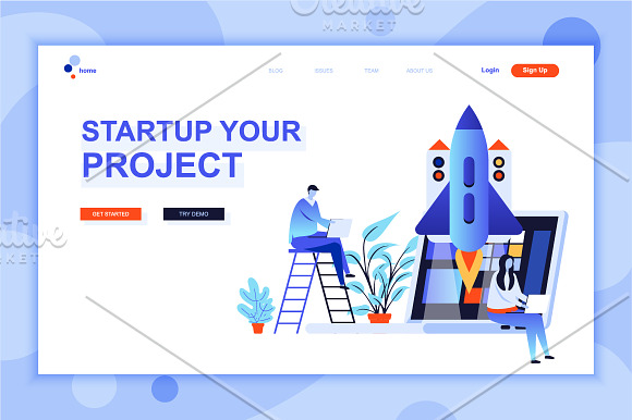 Flat Design Landing Page Templates in Web Elements - product preview 5