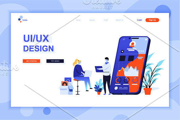 Flat Design Landing Page Templates in Web Elements - product preview 24
