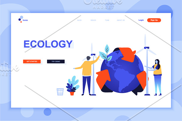 Flat Design Landing Page Templates in Web Elements - product preview 28