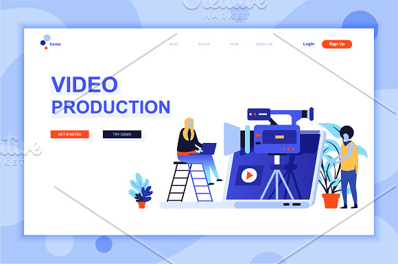Flat Design Landing Page Templates in Web Elements - product preview 31