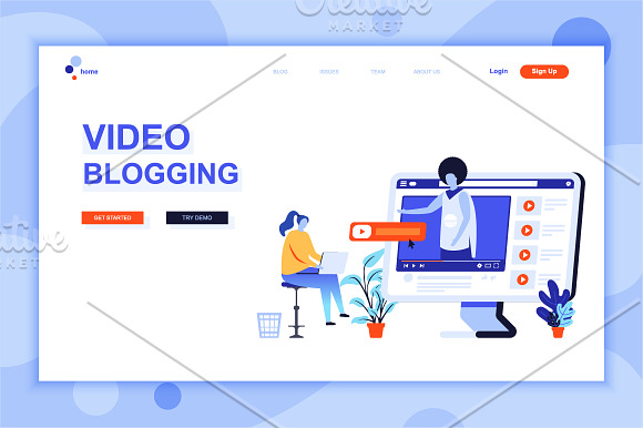 Flat Design Landing Page Templates in Web Elements - product preview 32