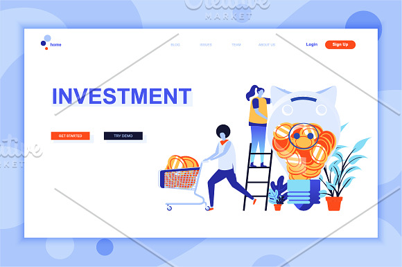 Flat Design Landing Page Templates in Web Elements - product preview 34