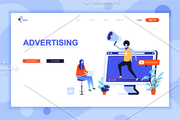 Flat Design Landing Page Templates in Web Elements - product preview 35