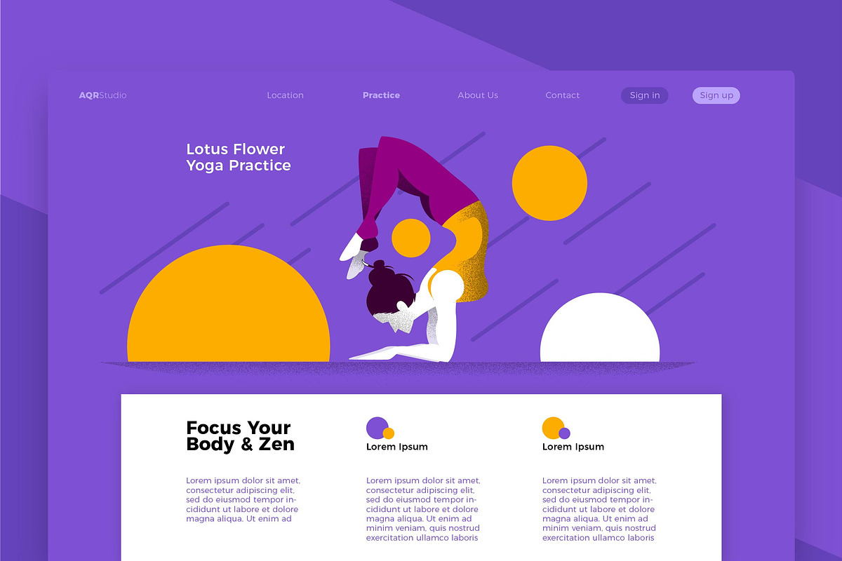 Yoga Lotus - Banner & Landing Page in Web Elements - product preview 8