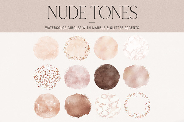 Nude Tone Watercolor Circles