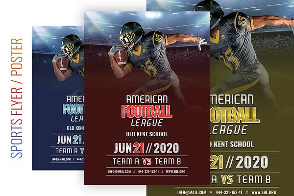 American football Flyer and Poster