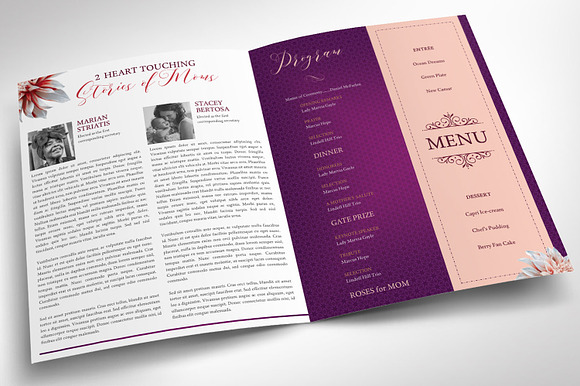 Mothers Day Banquet Program Word in Brochure Templates - product preview 1