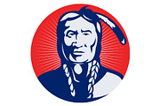 native american indian chief facing