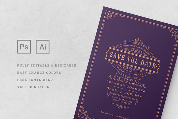 Wedding Invitations Cards Templates in Wedding Templates - product preview 2