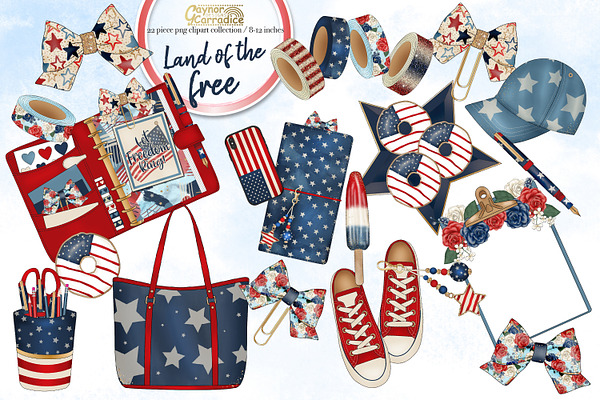 4th of July planner clipart