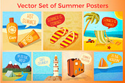 Summer Posters Vector Set