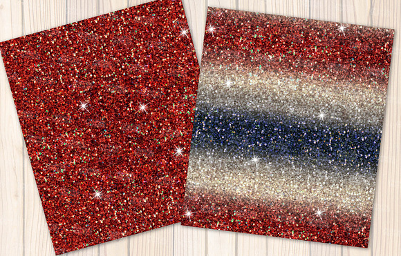 4th of July seamless glitter set in Textures - product preview 3