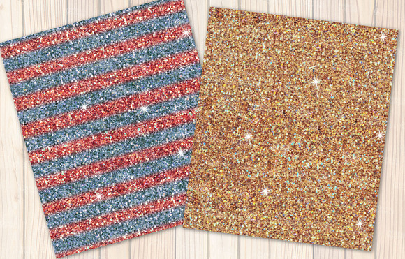 4th of July seamless glitter set in Textures - product preview 6