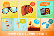 Summer Fun Vector Posters Set