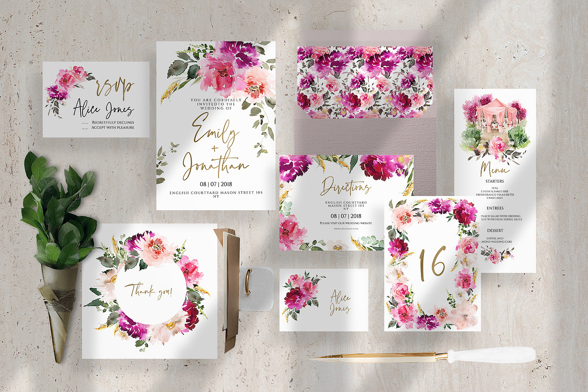 The set of cards for the wedding in Wedding Templates - product preview 8
