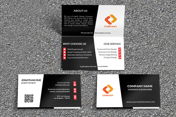 Creative Folded Business Card Vol-3 in Business Card Templates - product preview 1
