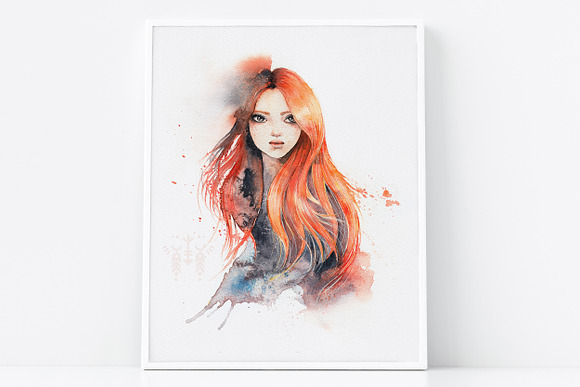 Ginger Girls: Watercolor SET in Illustrations - product preview 1