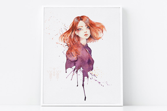 Ginger Girls: Watercolor SET in Illustrations - product preview 2